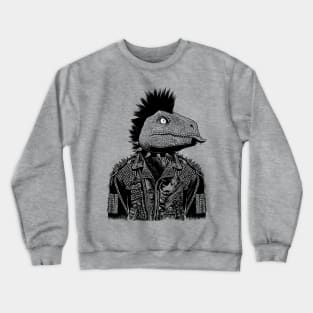 Crested Punk Velociraptor Crewneck Sweatshirt